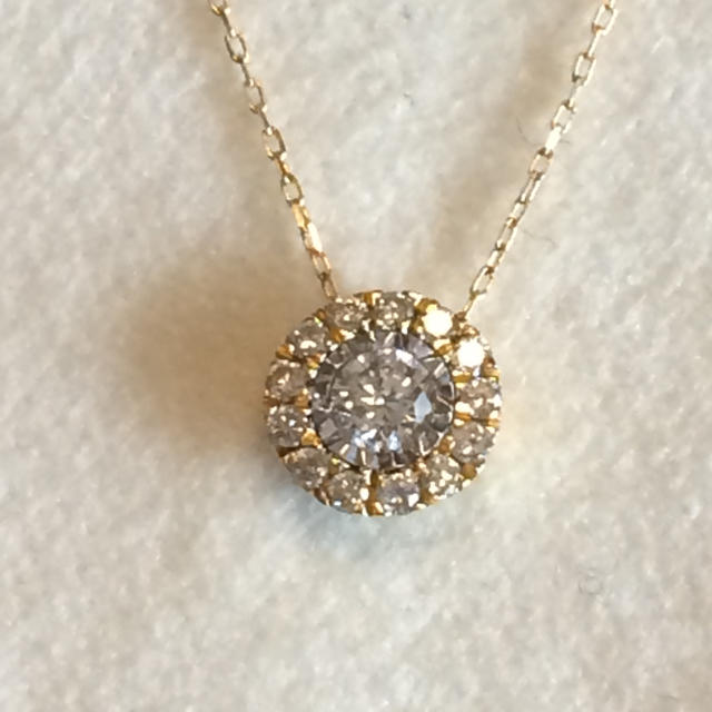大きな取引 0.2ct ネックレス k18 天然ダイヤモンド ネックレス - www