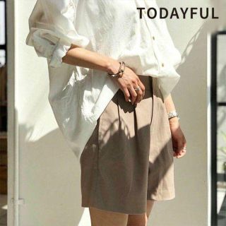 トゥデイフル(TODAYFUL)の今期 TODAYFUL ハイウエストタックハーフパンツ(ショートパンツ)