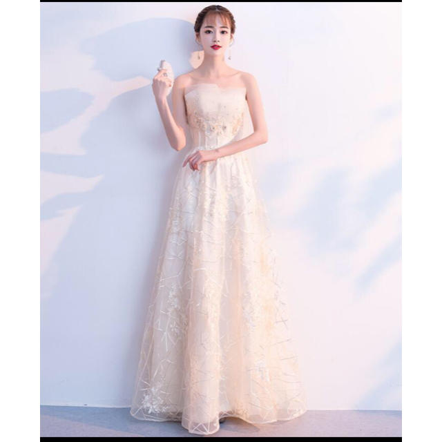 【メーカー直売】  編み上げ  カラードレス 素敵なウエディングドレス 結婚式 発表会 色直し ロングドレス