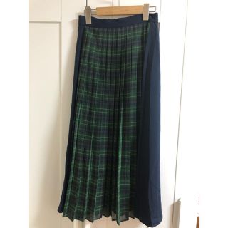 マウジー(moussy)の‼️最終値下げ‼️★マウジー グリーンチェック×紺スカート★(ロングスカート)