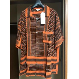 アンユーズド(UNUSED)の3 unused 19ss afghan print  シャツ オレンジ(シャツ)