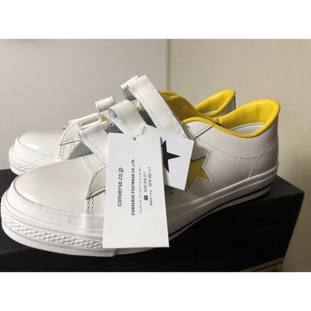 靴/シューズ日本製 コンバース ワンスター ベルクロ 白×黄 26.5センチ 新品