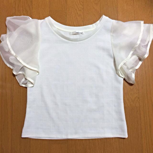 mysty woman(ミスティウーマン)の袖レース♡トップス レディースのトップス(Tシャツ(半袖/袖なし))の商品写真