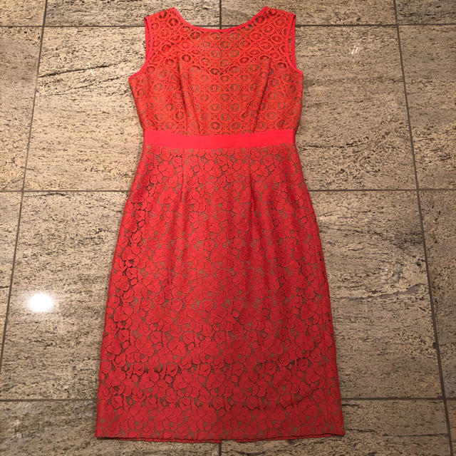 BCBGMAXAZRIA  レースドレス★サイズ0★オレンジ★ワンピース★美品