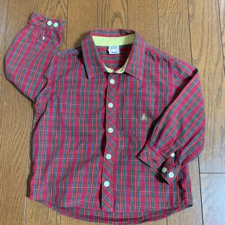 ベビーギャップ(babyGAP)のbaby GAP  3yrs 赤チェック 長袖シャツ 綿100%(ブラウス)