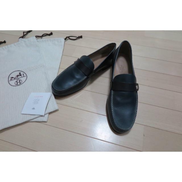 Hermes - エルメスHermes レザー ローファー メンズ 41ハーフ 本革 未