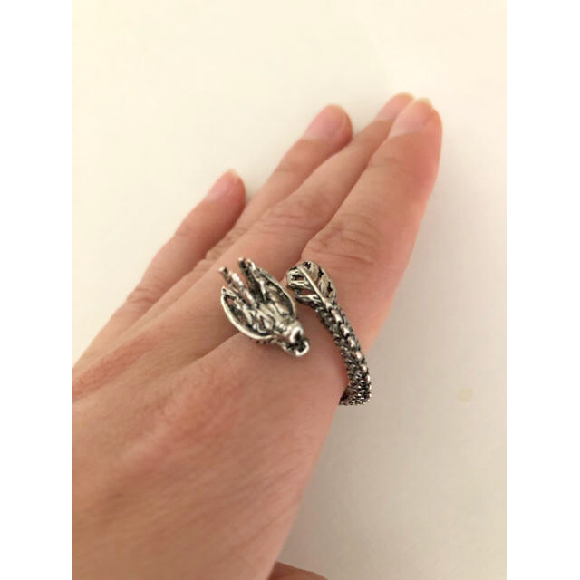 龍 ドラゴン 指輪 リング アクセサリー シルバーカラー 鱗 お守り メンズのアクセサリー(リング(指輪))の商品写真