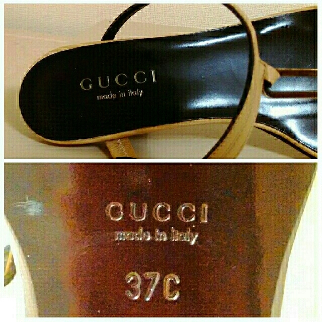 Gucci(グッチ)の【NOBU様専用です！】未使用・送料込み　グッチ　サンダル　ベージュ系　37 レディースの靴/シューズ(サンダル)の商品写真