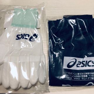 アシックス(asics)のスイムジャックと手袋(マリン/スイミング)