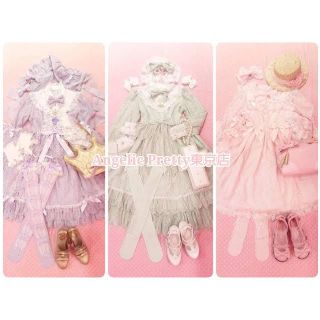 アンジェリックプリティー(Angelic Pretty)のHoly Lacy Dollオーバーニー (ピンク)(タイツ/ストッキング)