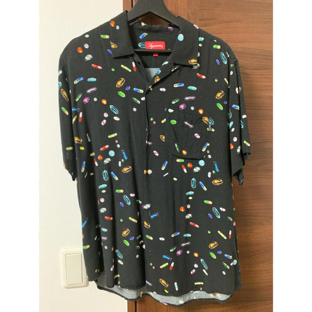 supreme 17ss pills rayon shirt