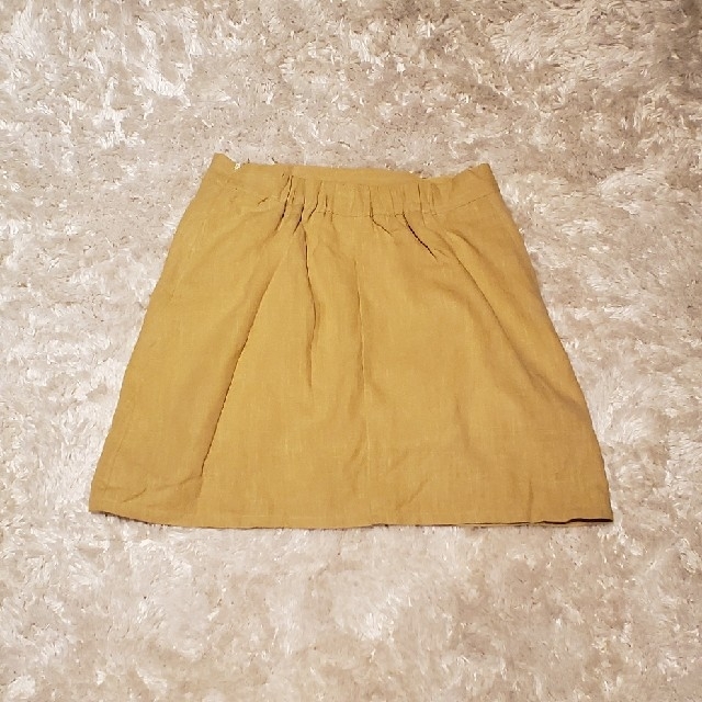 GOGOSING(ゴゴシング)の韓国購入※リネン　マスタード色　ミニスカート レディースのスカート(ミニスカート)の商品写真