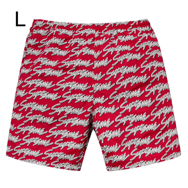 Supreme Script Logo Water Short L red 赤水着/浴衣