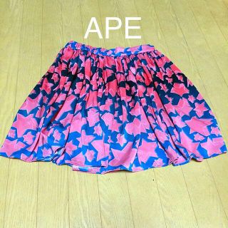 アベイシングエイプ(A BATHING APE)のAPE ☆柄スカート(ミニスカート)