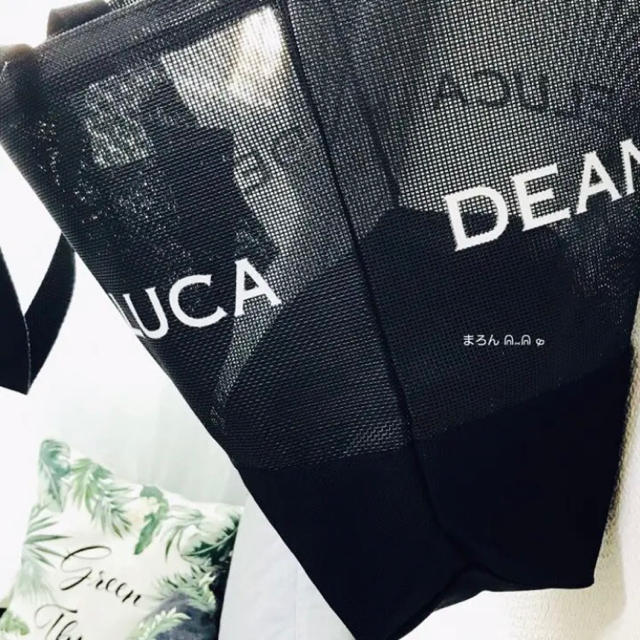 DEAN & DELUCA(ディーンアンドデルーカ)の希少メッシュトートバッグDEAN&DELUCAブラックLメッシュバッグエコバッグ レディースのバッグ(トートバッグ)の商品写真