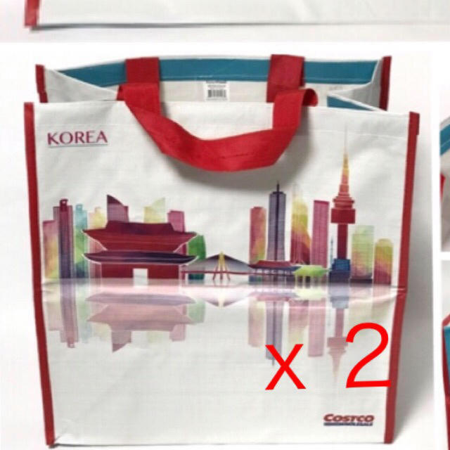 コストコ(コストコ)のコストコ エコバッグ 韓国 ２枚セット レディースのバッグ(エコバッグ)の商品写真