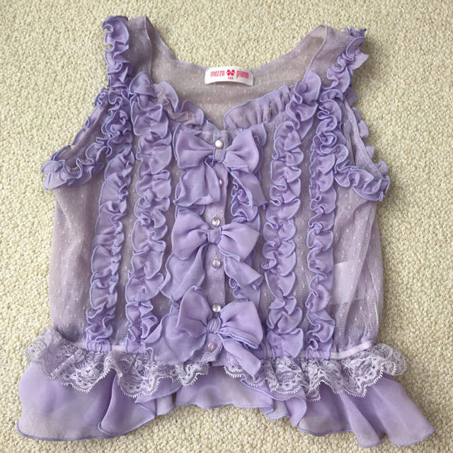 mezzo piano(メゾピアノ)のメゾピアノ レース タンクトップ 美品 120 キッズ/ベビー/マタニティのキッズ服女の子用(90cm~)(Tシャツ/カットソー)の商品写真