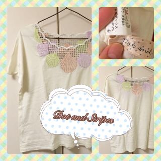 ドットアンドストライプスチャイルドウーマン(Dot&Stripes CHILDWOMAN)のDot and Stripes貝トップス(Tシャツ(半袖/袖なし))