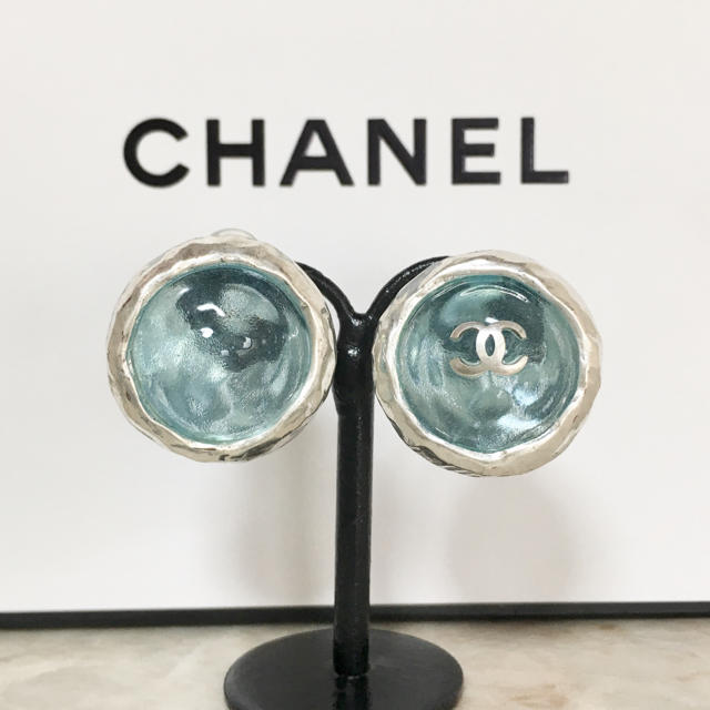 CHANEL - 正規品 シャネル イヤリング シルバー ココマーク クリア ストーン ブルー 銀の通販 by ☆ハーベスト☆｜シャネルならラクマ