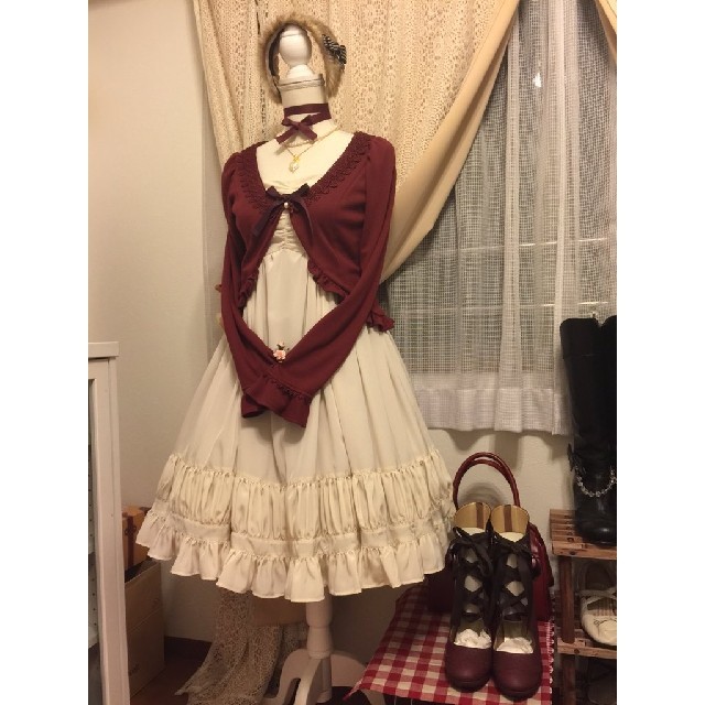 2021春夏新作】 Victorian maiden ノーブルリボンマント ボルドー 23
