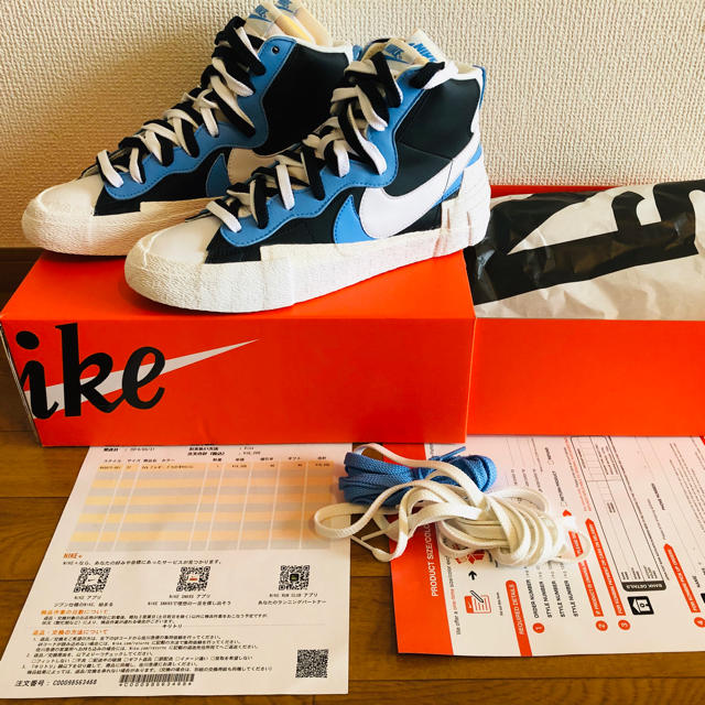 27cm Nike x SACAI Blazer mid SNKRS購入品