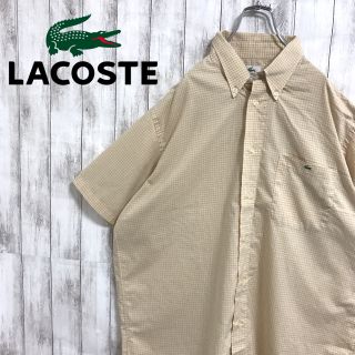 ラコステ(LACOSTE)の激レア 90s 古着 ラコステ 刺繍ロゴ チェック 半袖 BDシャツ 美品(シャツ)