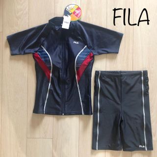 フィラ(FILA)の新品 FILA 水着 2点セット 半袖 めくれ防止 フィットネス NV M(水着)