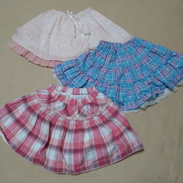 スカート 3枚 キッズ/ベビー/マタニティのキッズ服女の子用(90cm~)(スカート)の商品写真