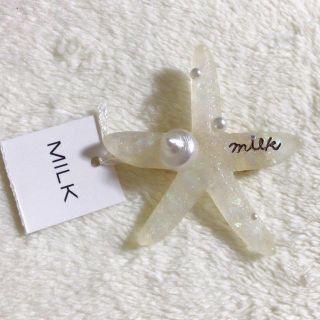 ミルク(MILK)の新品 MILK フィッシュスターバレッタ 白(バレッタ/ヘアクリップ)