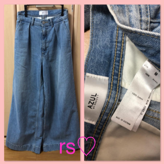 AZUL by moussy(アズールバイマウジー)の新品❤️AZULワンタックワイドデニム レディースのパンツ(デニム/ジーンズ)の商品写真