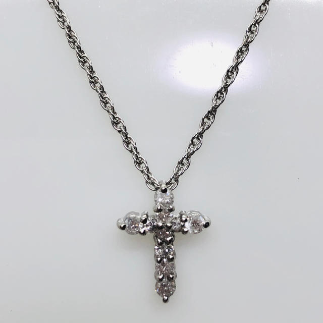 Pt(プラチナ) ダイヤモンド クロス(十字架)ネックレス D:0.30ct