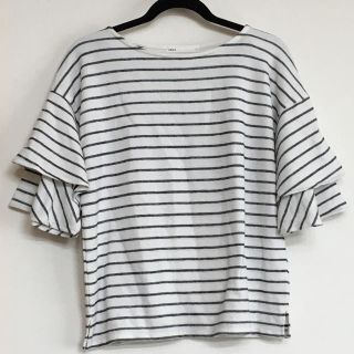 イッカ(ikka)のお値下げ交渉OK❁¨̮ ikka イッカ ボーダー半袖カットソー Tシャツ(Tシャツ(半袖/袖なし))