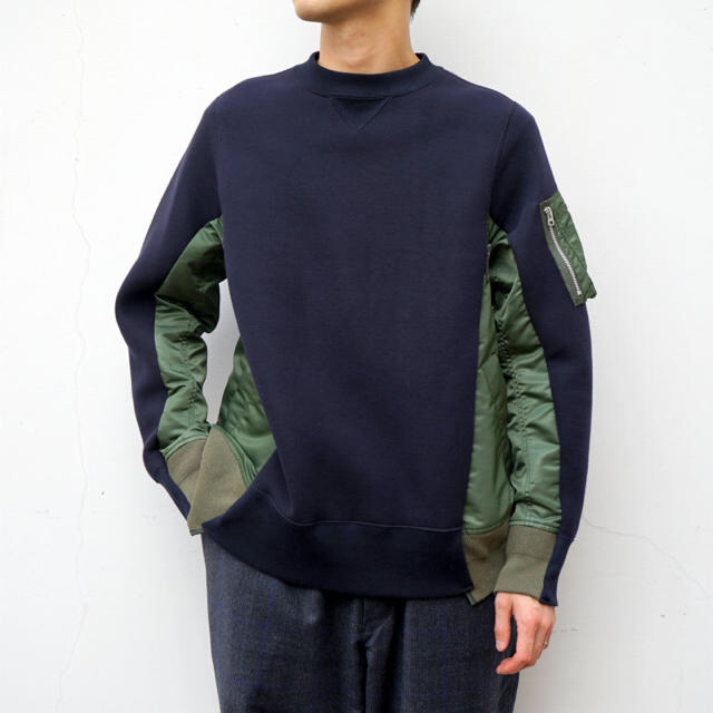 最も優遇の sacai - MA-1 ブルゾン ドッキングスウェット sacai