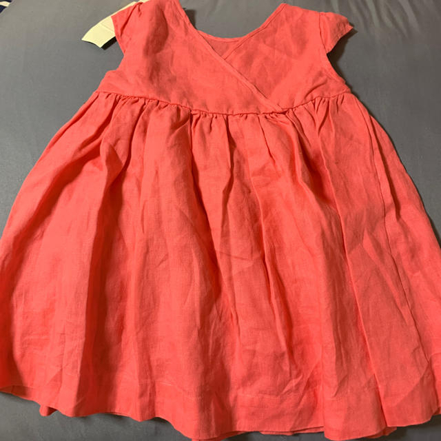 PETIT BATEAU(プチバトー)のプチバトー リネン ワンピース ピンク 100 キッズ/ベビー/マタニティのキッズ服女の子用(90cm~)(ワンピース)の商品写真