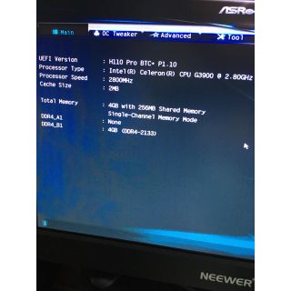 celeron g3900 h110 pro BTC