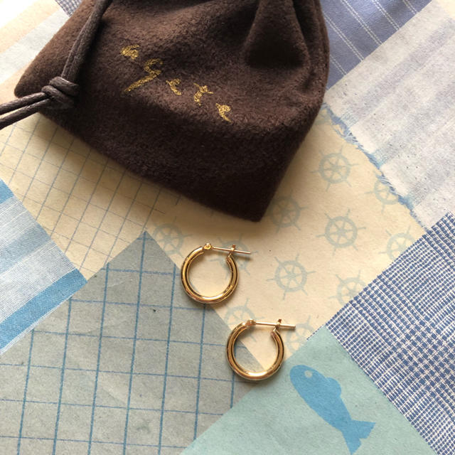 18K 18金 フープピアス