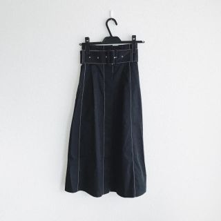 ザラ(ZARA)のZARA WOMAN ステッチロングスカート ブラック (ロングスカート)