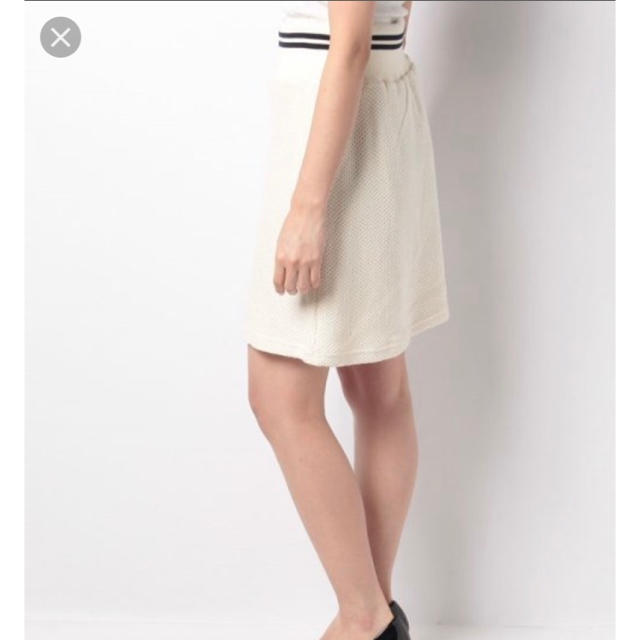 Kastane(カスタネ)のkastane ジャガード編みリブスカート オフホワイト 新品未使用タグ付き レディースのスカート(ミニスカート)の商品写真