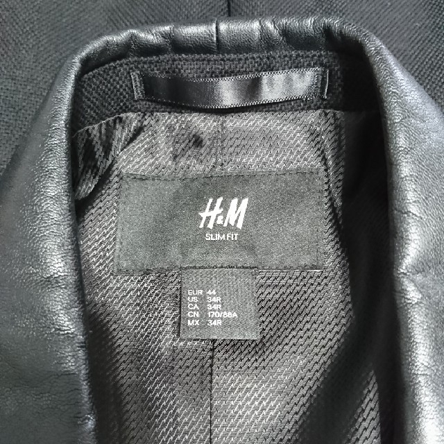H&M タキシード テーラードジャケット ショールカラー レザージャケット 3
