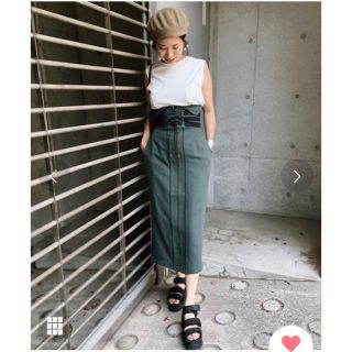 アメリヴィンテージ(Ameri VINTAGE)のAmerivintage SHOELACES TIGHT SKIRT(ひざ丈スカート)