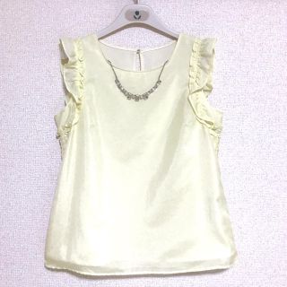 プロポーションボディドレッシング(PROPORTION BODY DRESSING)のひよぽこん様専用【美品♡】プロポ☆イエロービジューアクセ付き✧︎ノースリブラウス(シャツ/ブラウス(半袖/袖なし))