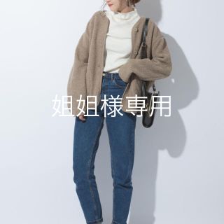 ユニクロ(UNIQLO)のユニクロ　ボア　ノーカラージャケット　フリース(ブルゾン)