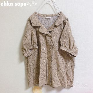 エヘカソポ(ehka sopo)の⚮̈⚘﻿ehka sopo 開衿花柄ブラウス⚮̈⚘﻿(シャツ/ブラウス(半袖/袖なし))