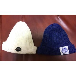 ブリーズ(BREEZE)の美品 BREEZE ブリーズ 購入 キッズ 春夏 ニット帽 セット 白 ネイビー(帽子)