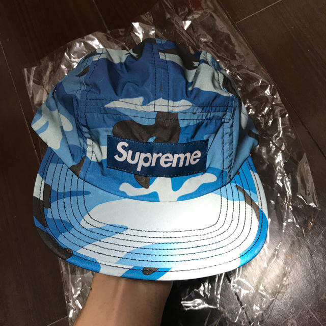 Supreme Reflective Camo Camp Cap Blue