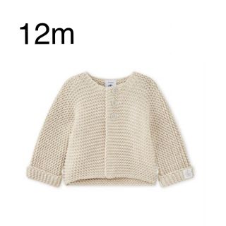 プチバトー(PETIT BATEAU)のclochette様専用プチバトー ガーター編みニットカーディガン 12m(カーディガン/ボレロ)