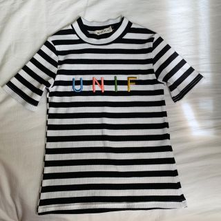 ユニフ(UNIF)のUNIF ボーダーニットトップス(Tシャツ(半袖/袖なし))