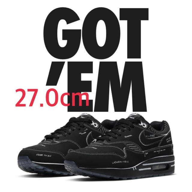 27.0cm AIR MAX 1 SKETCH TO SHELF BLACK