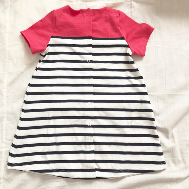 PETIT BATEAU(プチバトー)のよっちゃん様専用☆36m プチバトー カラーブロックマリニエールワンピース キッズ/ベビー/マタニティのキッズ服女の子用(90cm~)(ワンピース)の商品写真