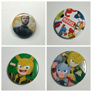 マーベル(MARVEL)のマーベル　缶バッジ　ロキ　ソー　アベンジャーズ　Gurihiru　ゆるシリーズ(バッジ/ピンバッジ)